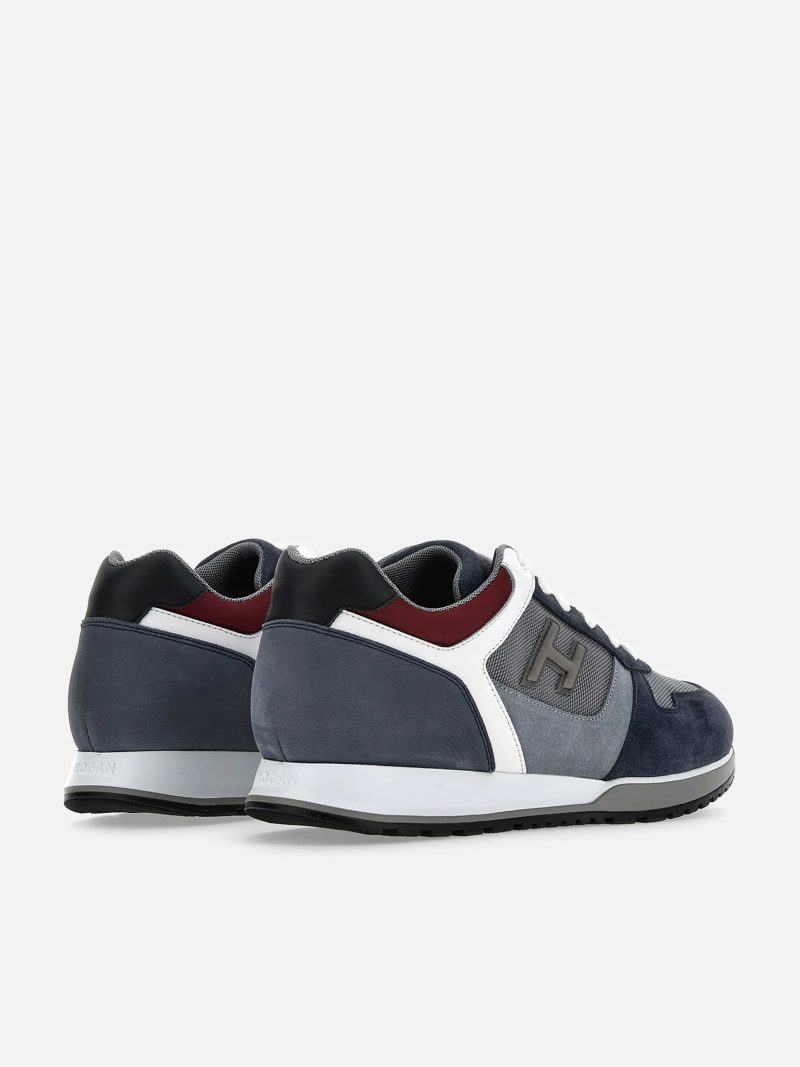 HOGAN ΥΠΟΔΗΜΑΤΑ SNEAKERS H321 ALLACCIATO H FLOCK ΜΠΛΕ ΓΚΡΙ 100%Leather - Image 3