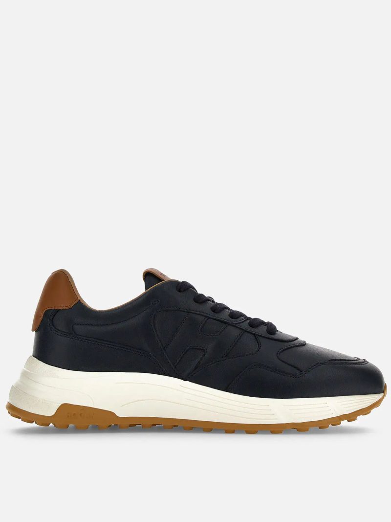 HOGAN ΥΠΟΔΗΜΑΤΑ SNEAKERS HYPERLIGHT ΜΠΛΕ ΣΚΟΥΡΑ 100% Leather