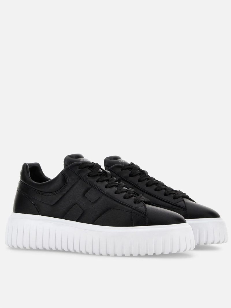 HOGAN ΥΠΟΔΗΜΑΤΑ SNEAKERS H-STRIPES ΜΑΥΡΑ 100% Leather - Image 2