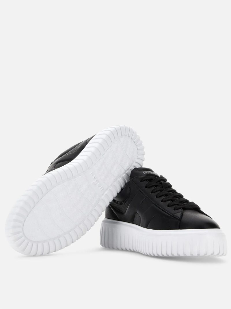 HOGAN ΥΠΟΔΗΜΑΤΑ SNEAKERS H-STRIPES ΜΑΥΡΑ 100% Leather - Image 5