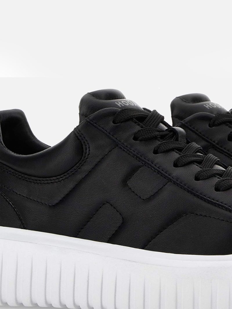 HOGAN ΥΠΟΔΗΜΑΤΑ SNEAKERS H-STRIPES ΜΑΥΡΑ 100% Leather - Image 6